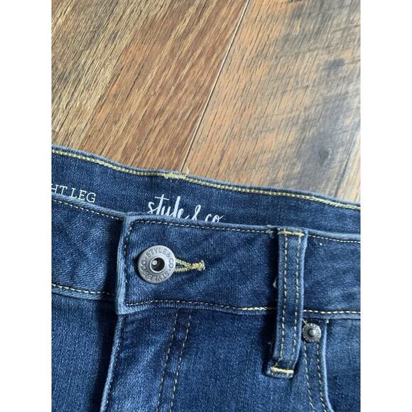 Style & Co Womens Jeans 12S Short length Blue Straight Leg Denim Pants NWT - Picture 4 of 7